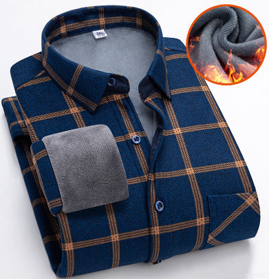 🔥【L-5XL】Jesenska i zimska topla poslovna košulja dugih rukava