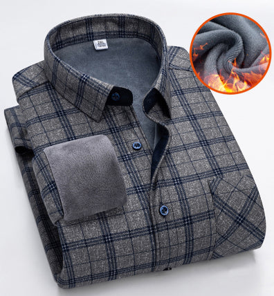 🔥【L-5XL】Jesenska i zimska topla poslovna košulja dugih rukava