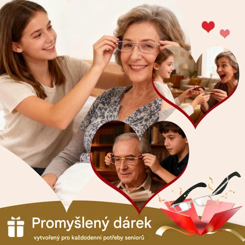 Skládací brýle na čtení s anti-modrým světlem a pouzdrem