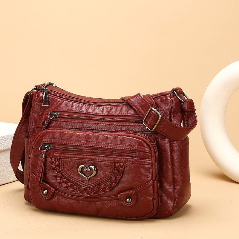 💐50% SLEVA! 🎁Dámská měkká PU crossbody kabelka – více kapes pro perfektní organizaci 👜🔑