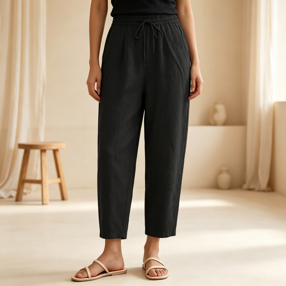 S-5XL 😍Poslední den akce - sleva 50 %💕Dámské ležérní kalhoty z bavlny a lnu-Z