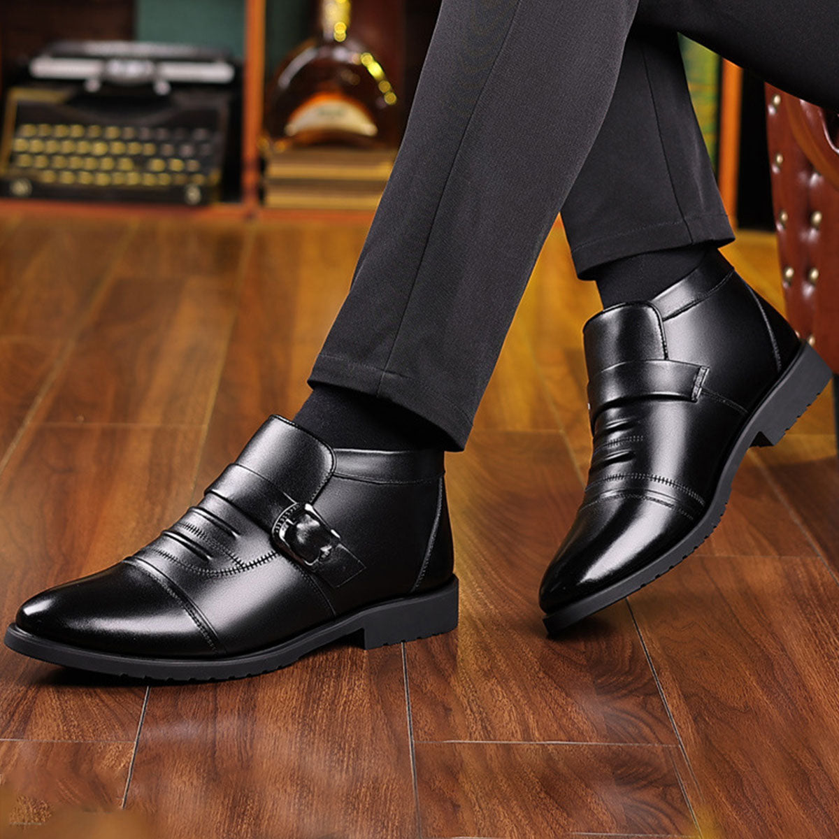 【39-44】Zimná zahustená nadýchaná teplá hrubá kožená obuv pre mužov