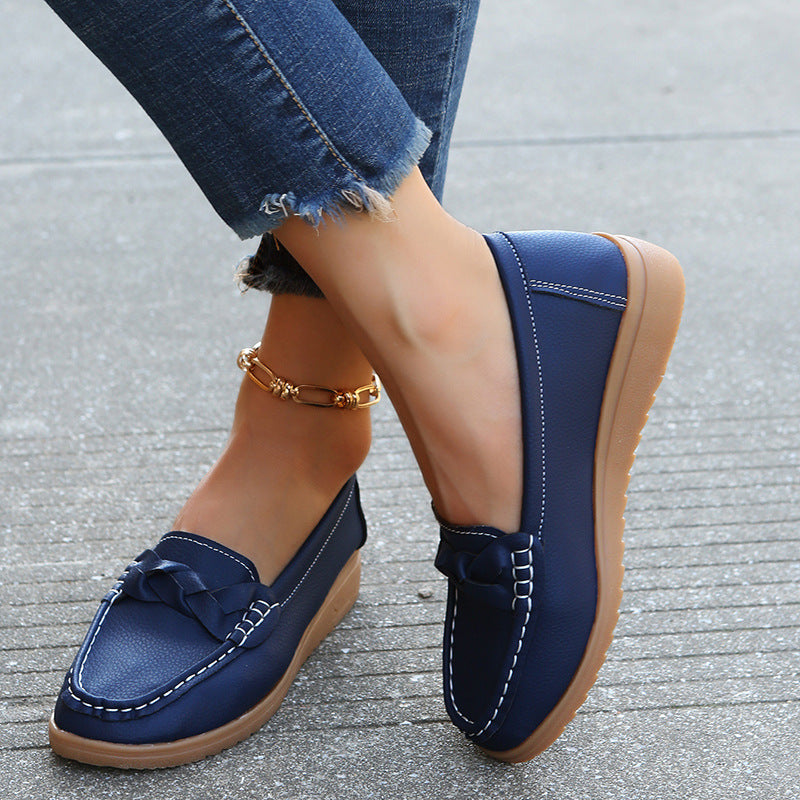 【35-43】Zapatos casuales de mujer de color liso y suela blanda.