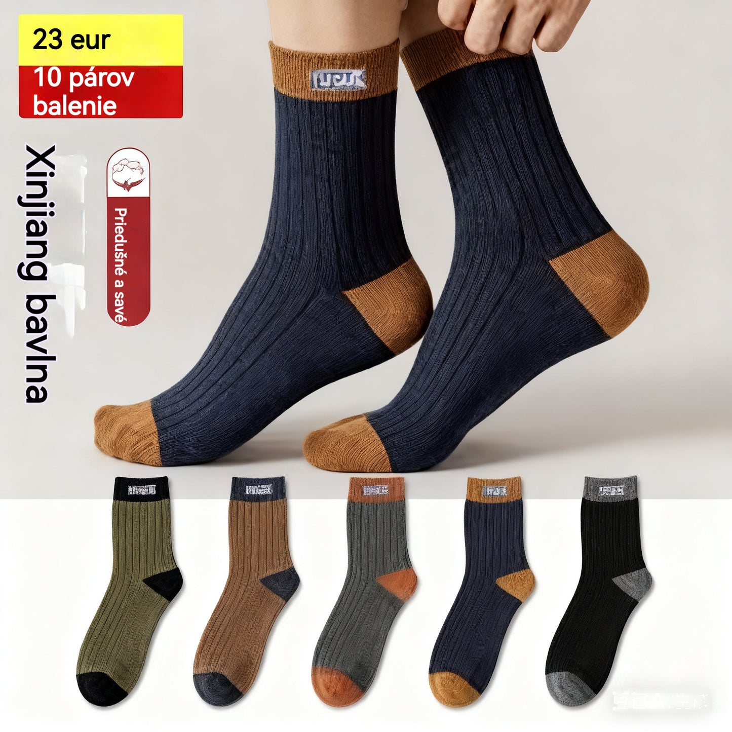 😍🧦【10 párov】nových pánskych bavlnených dezodorantových ponožiek absorbujúcich pot
