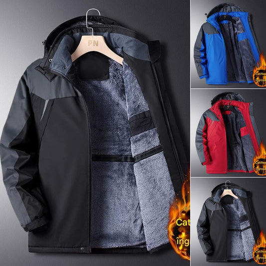 【L-6XL】🧥❄️ Pánská větruodolná, nepromokavá a teplá outdoorová bunda pro muže větších velikostí🌨️✨