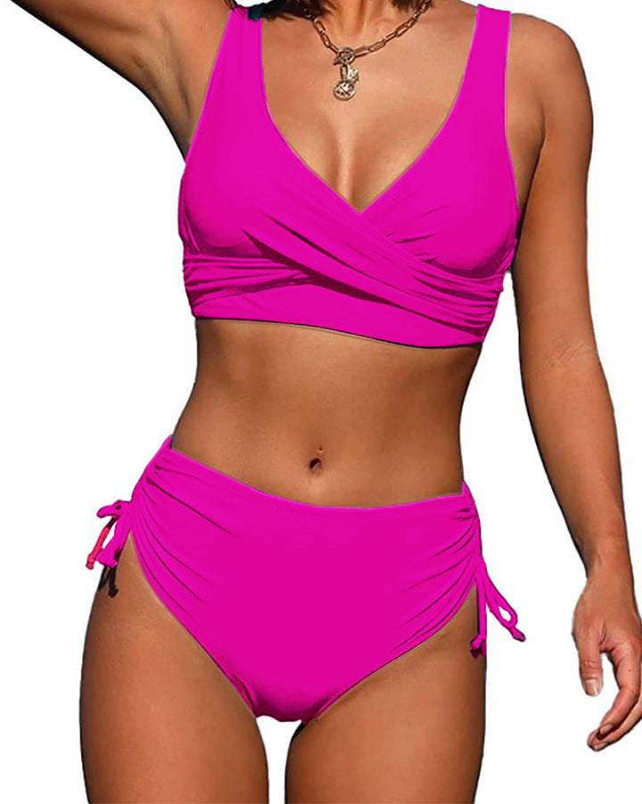 🌴【S-3XL】Nové módní dámské jednobarevné rychleschnoucí prodyšné bikiny