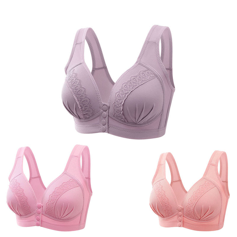 S-9XL 💟【3 kusů】✨✨Velká podprsenka s předním zapínáním, Pohodlná Prodyšná Podprsenka