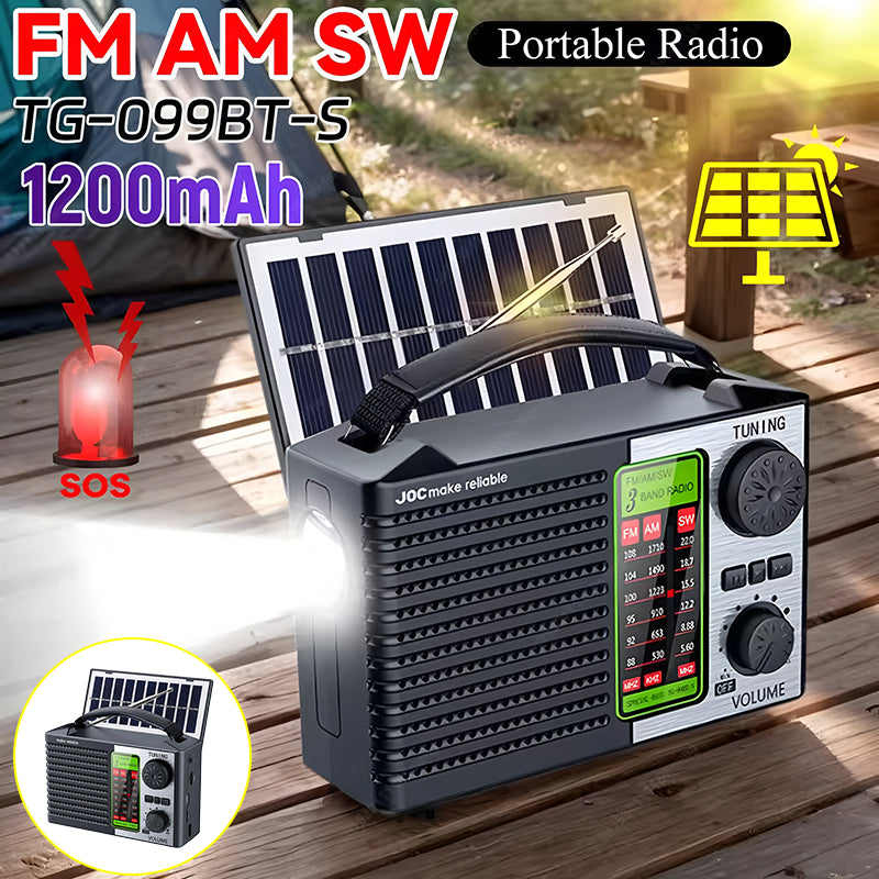 💥🏕️ Multifunkční přenosné rádio, AM rádio, pevná karta Bluetooth, vícezónový zvuk