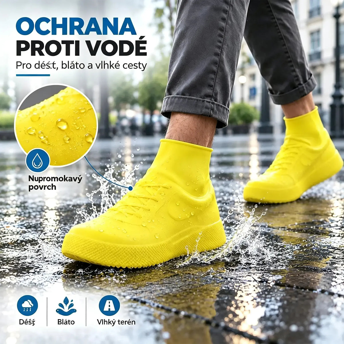【28-47】Chraňte své tenisky před promočením! Odolné nepromokavé návleky na boty: protiskluzové a skladné – ideální pro nošení v tašce 🌧️