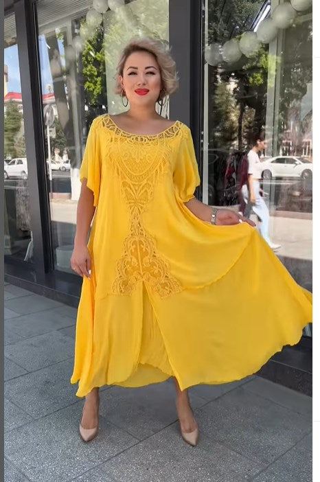 ❤️【S-5XL】nové šaty, plus size, pohodlné a voľné🔥Vynikajúca kvalita👌Perfektne sedia všetkým typom postavy👌