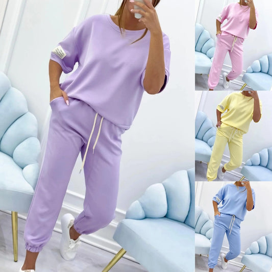 ⏰¡Oferta por tiempo limitado!⏳Conjunto casual de top y pantalón de algodón puro para mujer (S-5XL)