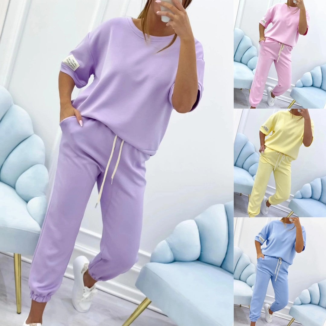 ⏰¡Oferta por tiempo limitado!⏳Conjunto casual de top y pantalón de algodón puro para mujer (S-5XL)