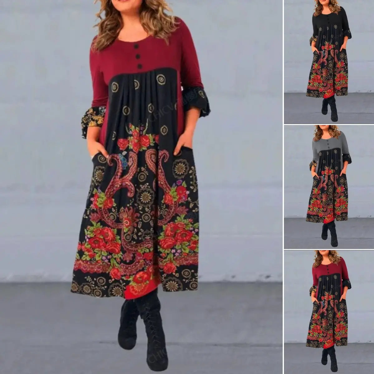 【S-5XL】👗 Nové dámské ležérní šaty s dlouhým rukávem ve vintage stylu