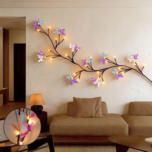 ✨ Flexibilní LED světla ve tvaru popínavé větve s motýly – vytvořte ve svém domově kouzelnou a útulnou atmosféru 🦋💡