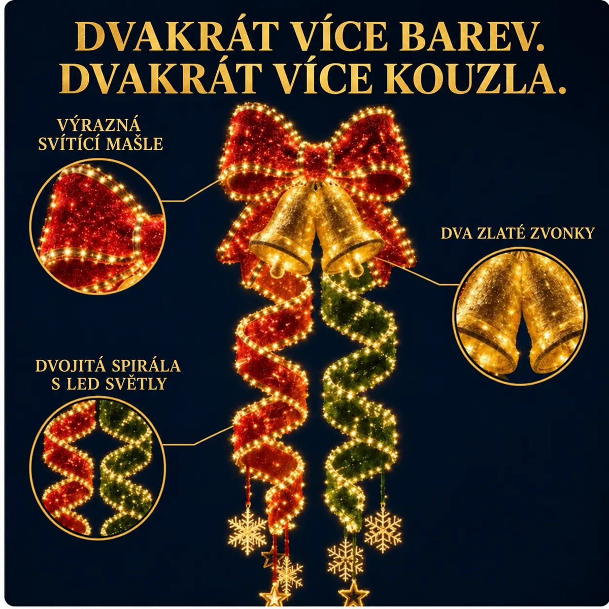 🎄 Kolekce spirálových LED závěsných svítidel s vánočním kouzlem ✨