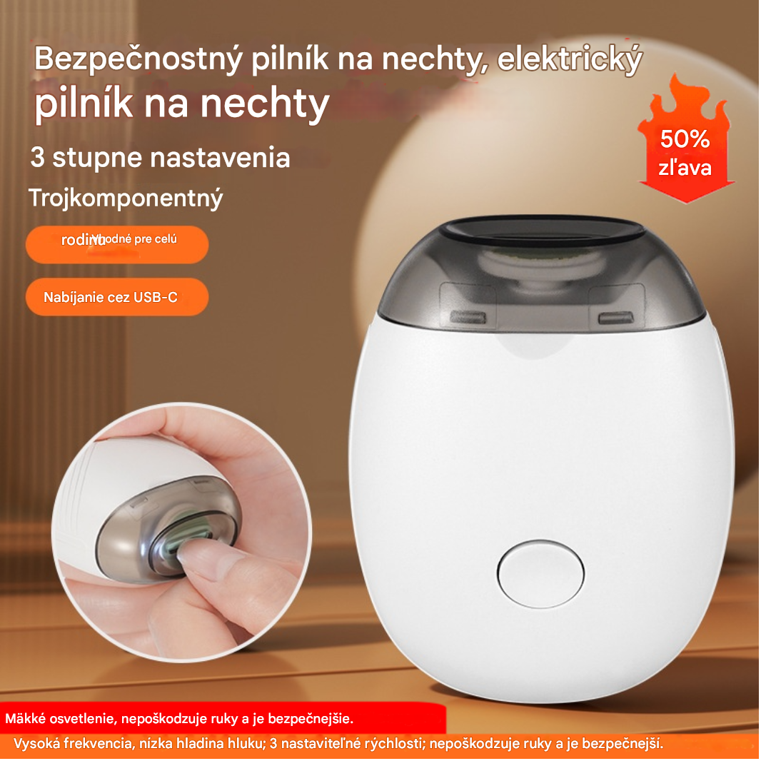 💅 Kúp 1 a získaj 1 zadarmo! ✨ Elektrický pilník na nechty, tichý a bezpečný na používanie, jemne a bezpečne sa stará o vaše nechty.