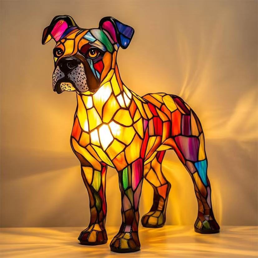 🐱🐶Živicové ozdoby, LED nočné svetlo, umenie, soška zvieraťa, kreatívna dekorácia do kancelárie, domova, vypínač s USB zásuvkou