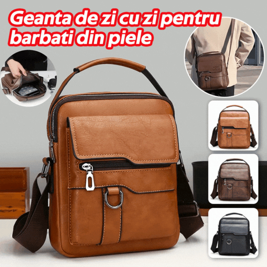👜Nowoczesna i casualowa męska torba z prawdziwej skóry o dużej pojemności