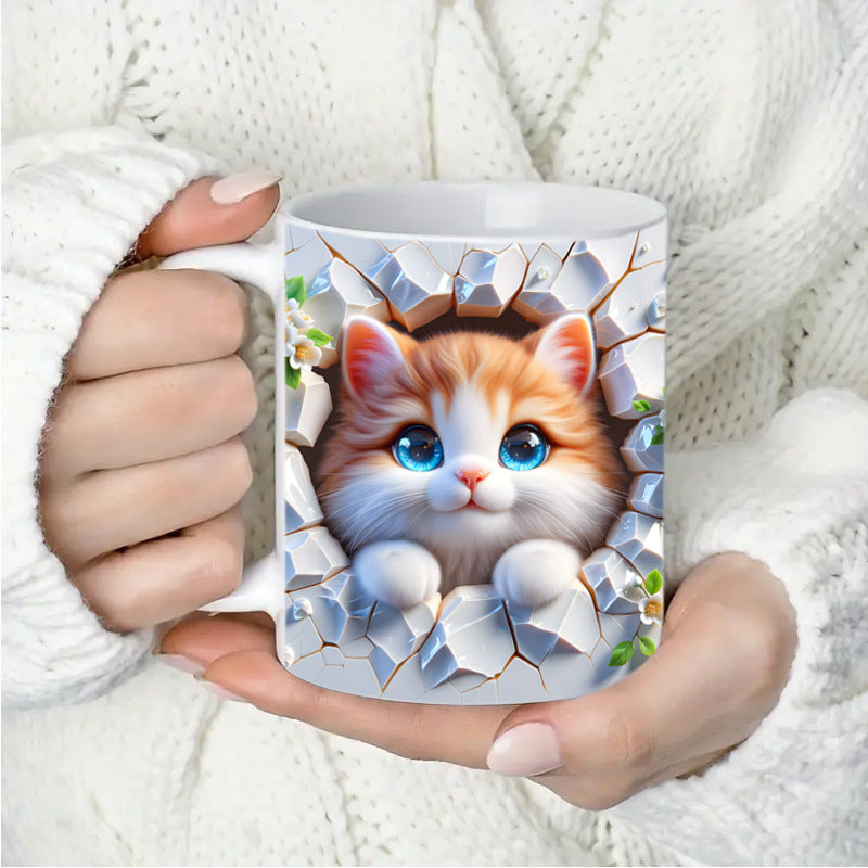 🎁 Kreatívny hrnček na kávu s mačkou, vynikajúci darček