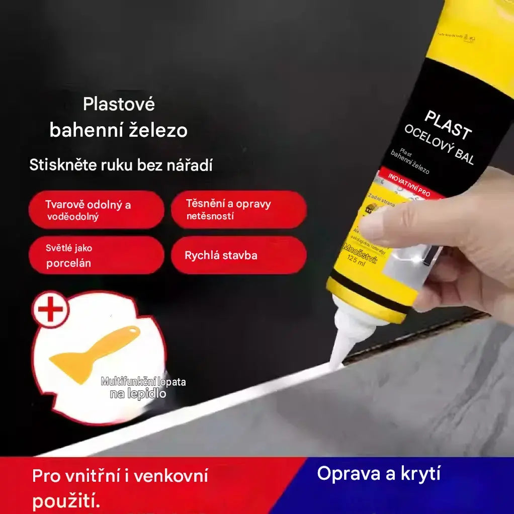 1 sada 550 Kč 💧🛡️Žlutý a černý tmel na plastovou ocel, voděodolný a plísňově odolný tmel, lepidlo na sklo do koupelny, rychleschnoucí lepidlo.