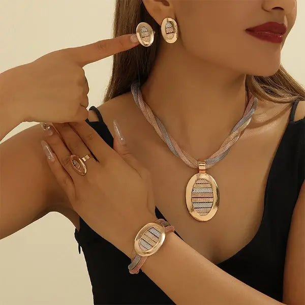 📢📢 SLEVA 50 %! ⏰ Elegantní sada 4 šperků s kamínky