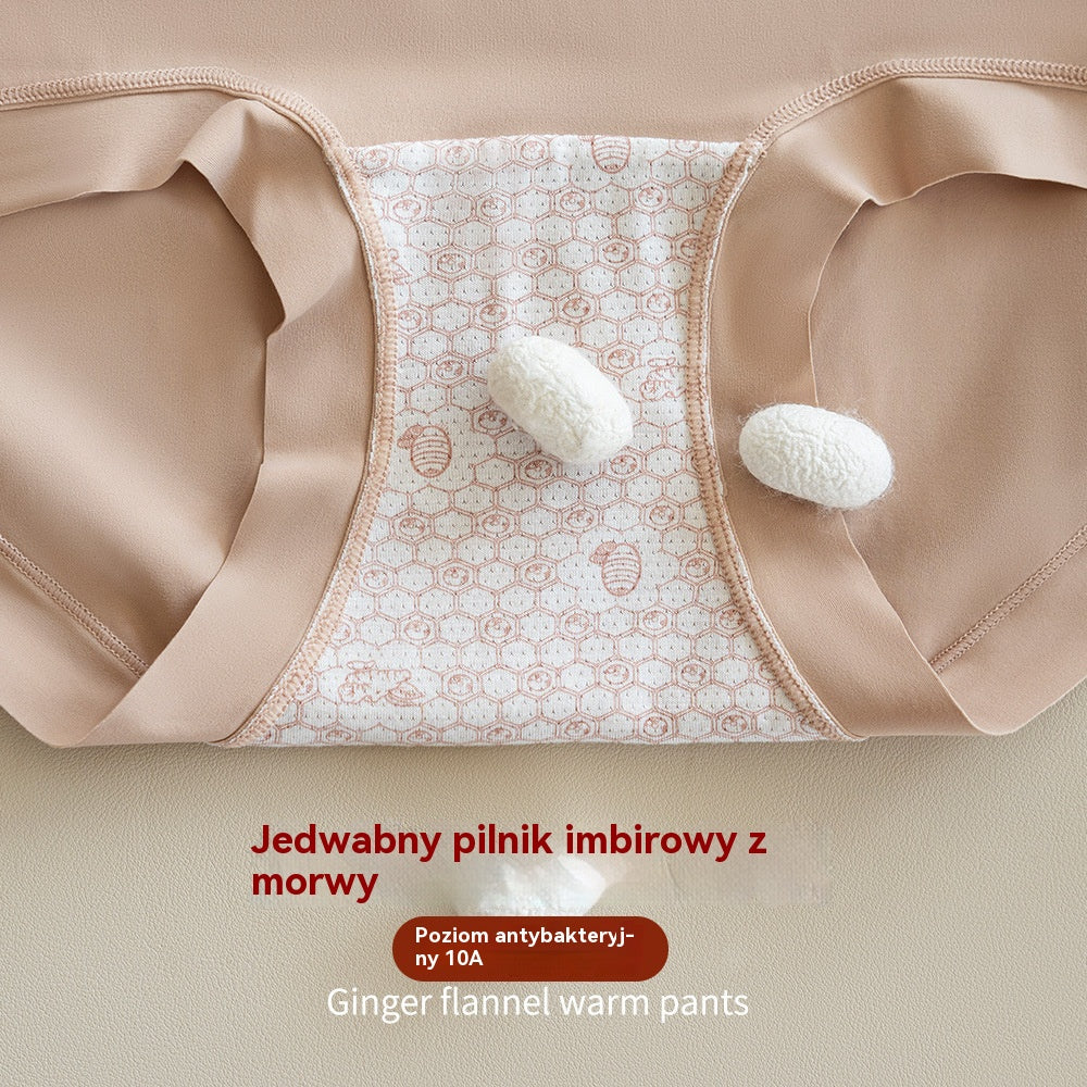 🏆【3 sztuki】Bezszwowe majtki damskie z wysokim stanem, podszyte polarem, dwuwarstwowe, ciepłe, z wkładką modelującą brzuch