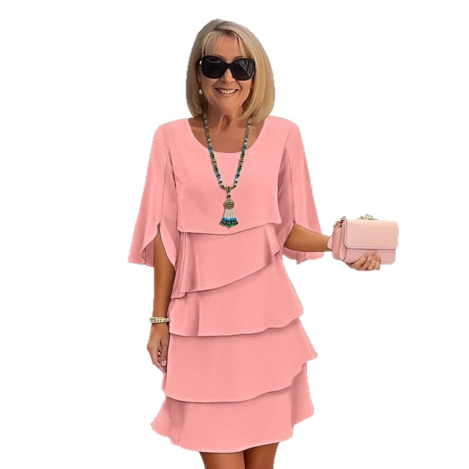 💃【S-3XL】🎁Elegante vestido de capas para mujer con puños con volantes💃