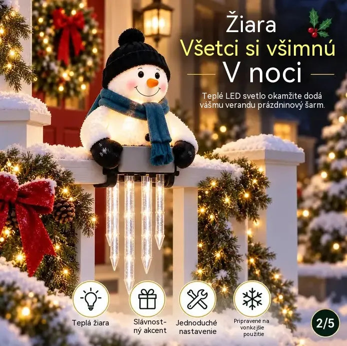 ☃️Světelná dekorace WinterGlow – sněhulák a rampouchy