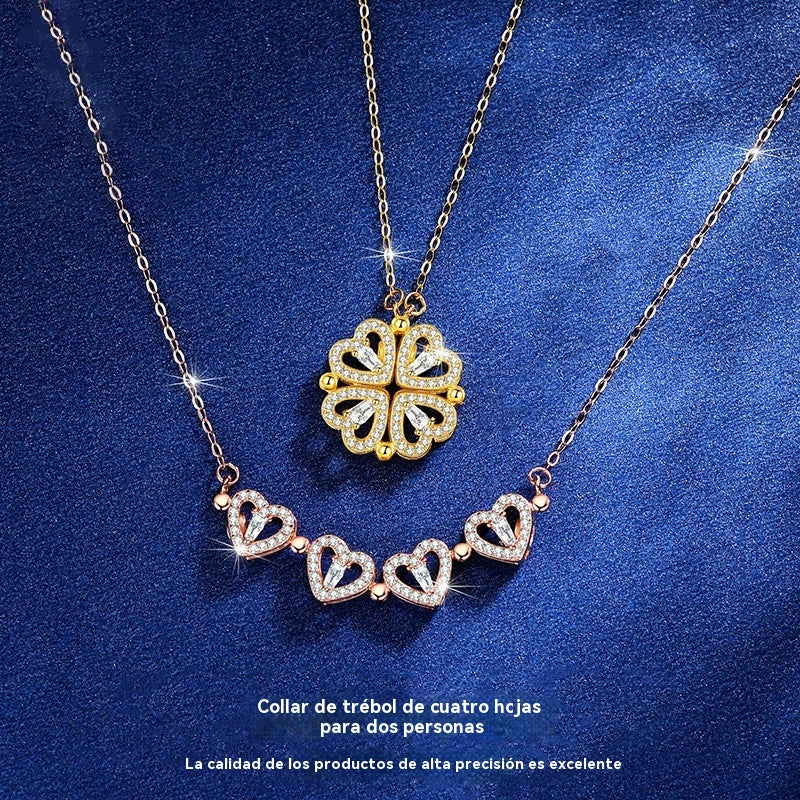 🔥【Kúp 1 a získaj 1 zadarmo】🍀Transformovateľný náhrdelník so štvorlístkom. ❤️ Nos ho a nech ťa sprevádza šťastie! 🍀