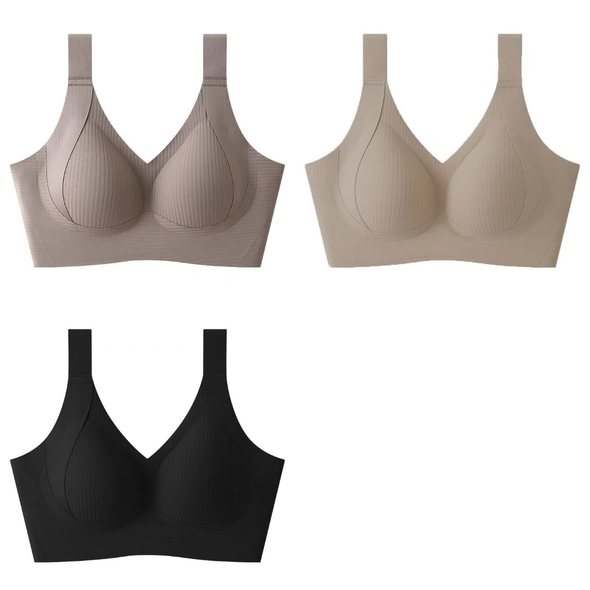 😍【Balení 3 kusů】Dámská bezešvá podprsenka pro plnoštíhlé ❤️【40-95 kg】