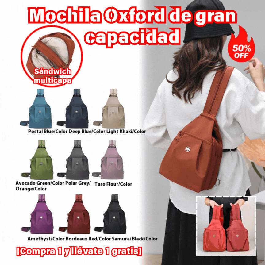 💥👜 Mochila y bolso bandolera con múltiples bolsillos convertibles