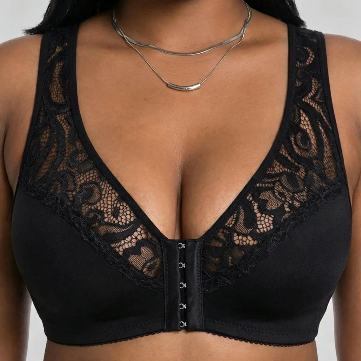 💕 Poslední den – 50% sleva【3dílná sada】【L–4XL】😍 plus size push-up prodyšná podprsenka bez kostic, bezšvový design s předním zapínáním，Platba na dobírku