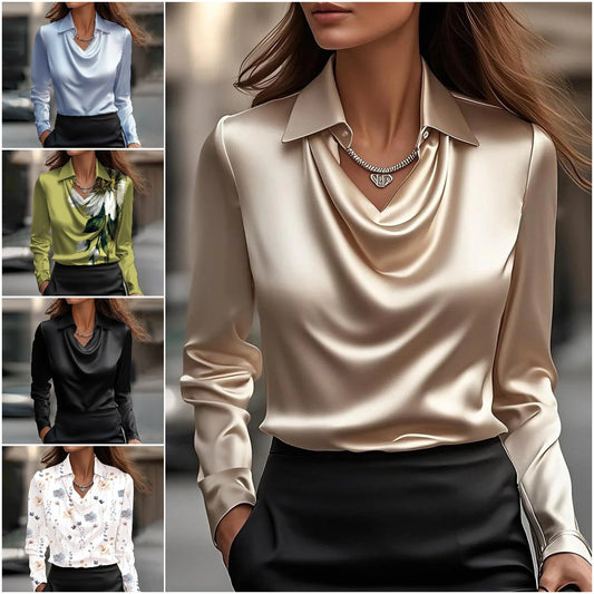 🔥【S-3XL】🌷Дамска блуза с елегантен дизайн и драпирана яка