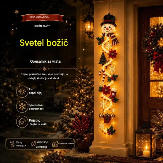 🎄🎅🎃Zadnji dan! 🎅Izkoristite 50 % popust na svetleče božične okraske za vrata!