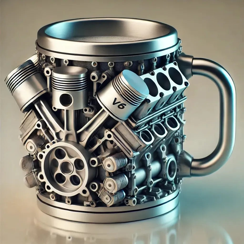 🎁☕ Šalica za kavu od nehrđajućeg čelika Creative Engine V6V8 