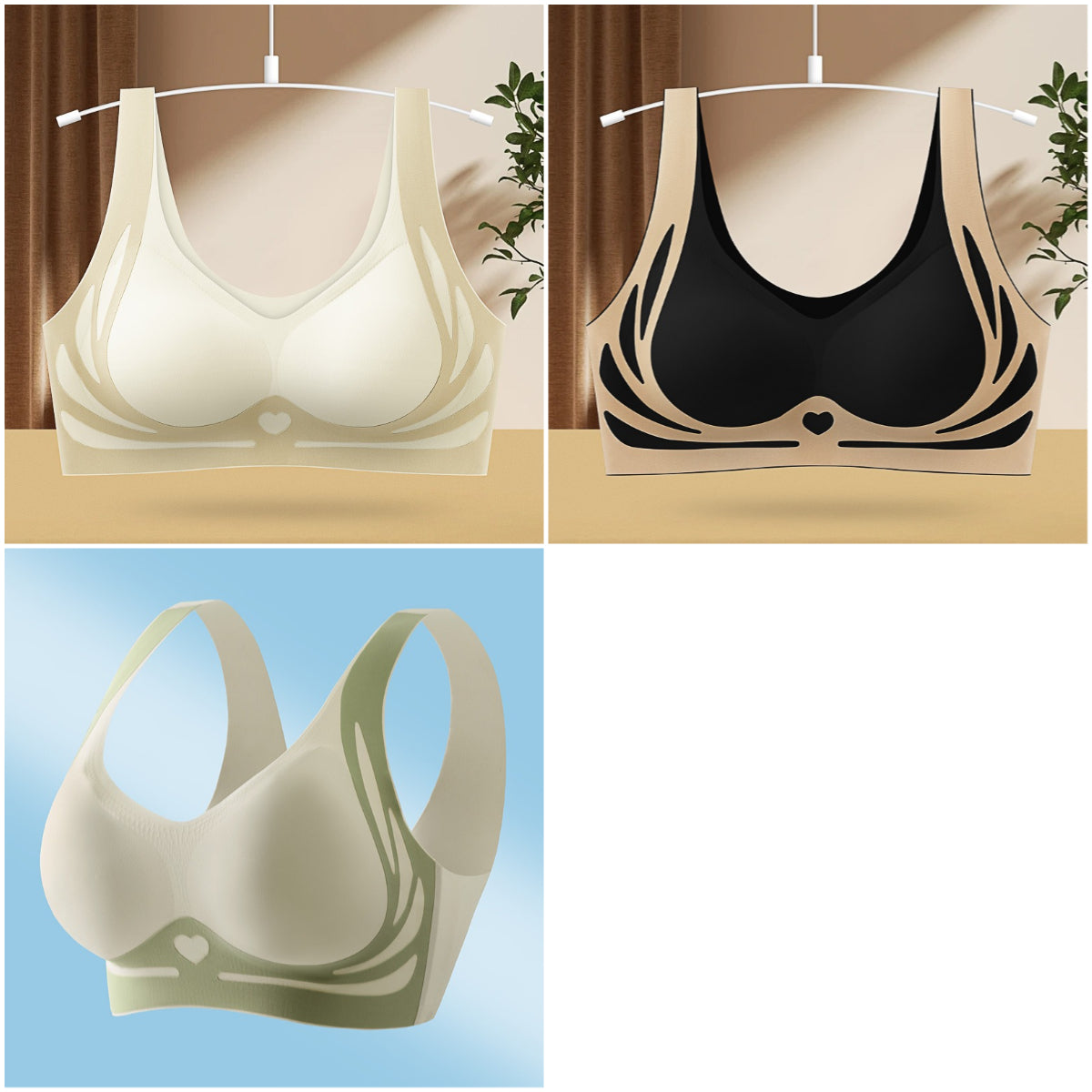 😍【Balení 3 kusů】M-4XL, Dámská sportovní podprsenka pro plnoštíhlé ❤️【40-85 kg】