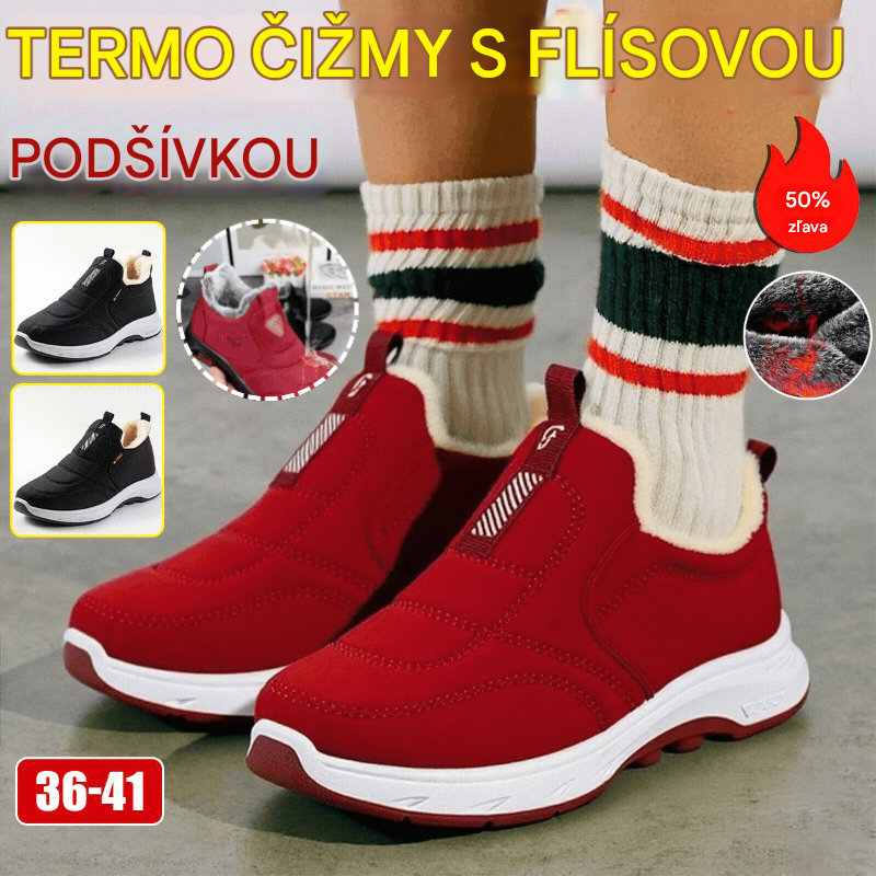 😀🎉🔥Zahustený plast🔥【35-41】Dámske teplé bavlnené nepremokavé zimné topánky