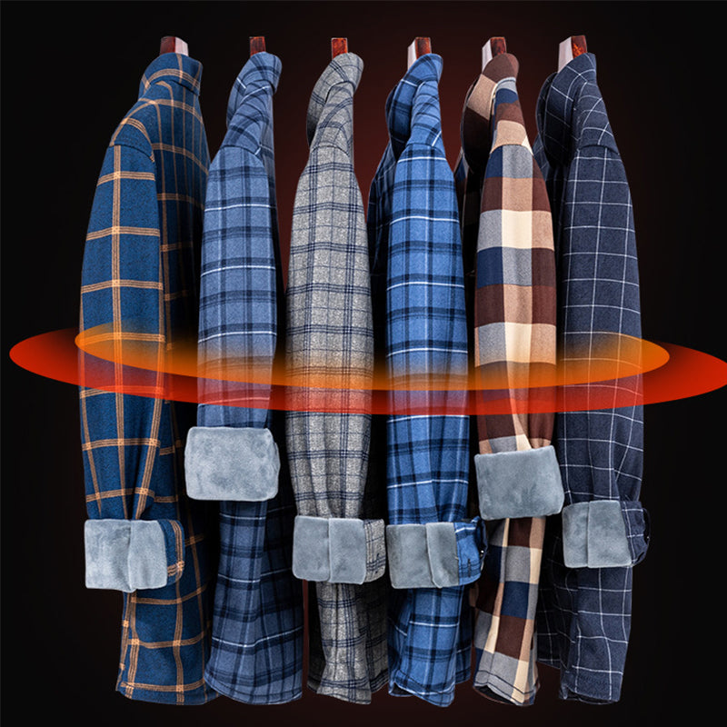 🔥【L-5XL】Jesenska i zimska topla poslovna košulja dugih rukava