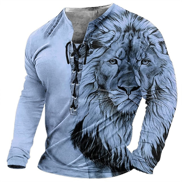 【Novinka】🦁🦁 Pánské ležérní tričko s 3D potiskem