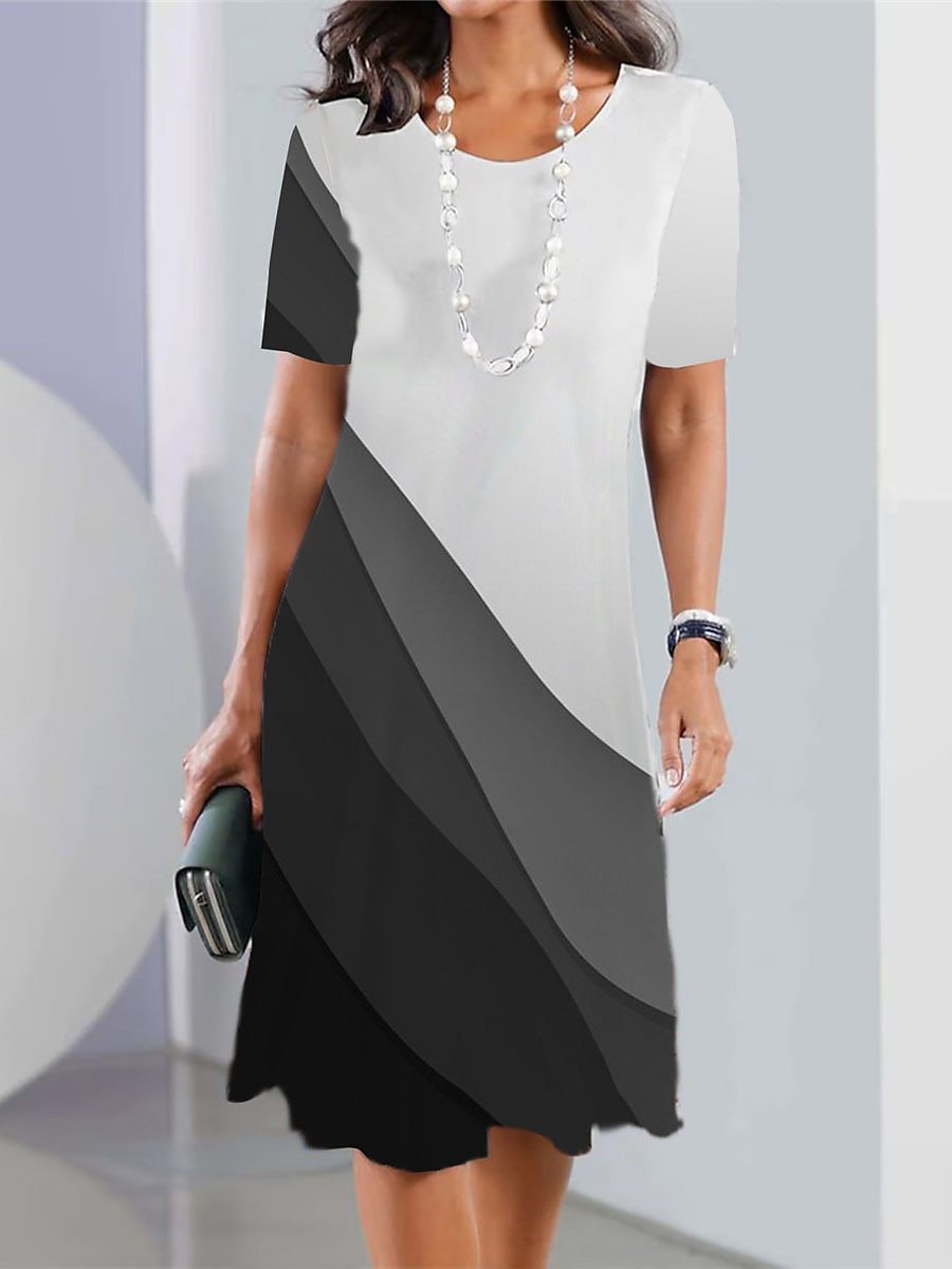 👗【XS-5XL】Sexy šaty 2026 s potiskem a kulatým výstřihem pro ženy