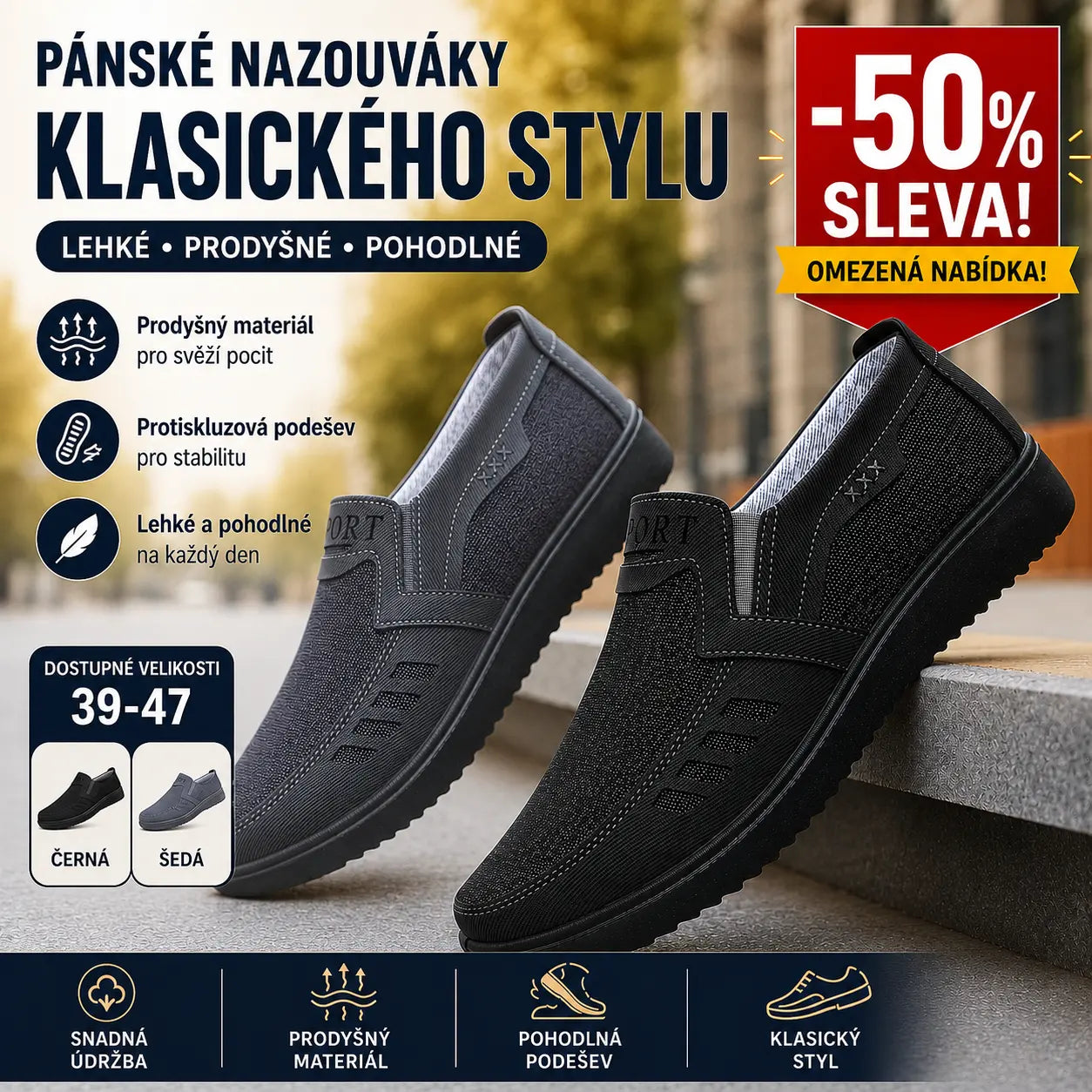 👞【39-47】2026 Pánské tenisky, vzdušné, ploché a ležérní, ručně šité, zaručeně nejvyšší kvalita.