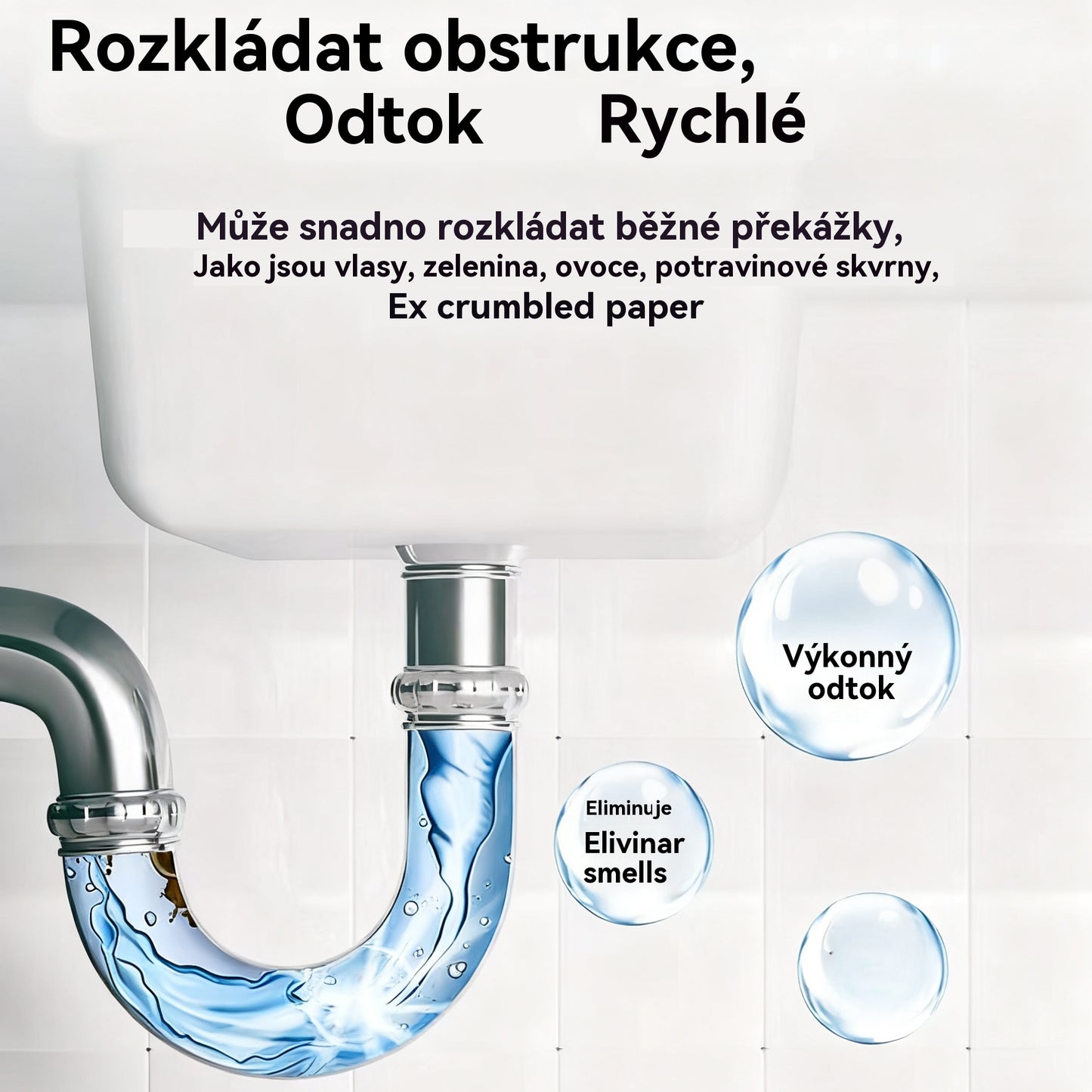 🛁💦【Kupte 2 a získejte 2 zdarma】🌟Čistič dřezů a odpadů - Pěna s vysokou hustotou z extraktů a rozkladných enzymů.