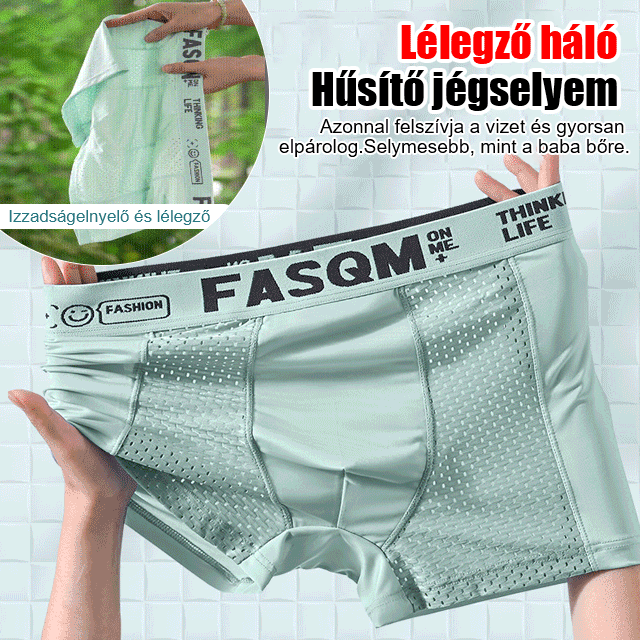 🔵 Balenie 6 kusov, pánske boxerky z priedušnej sieťoviny z ľadového hodvábu