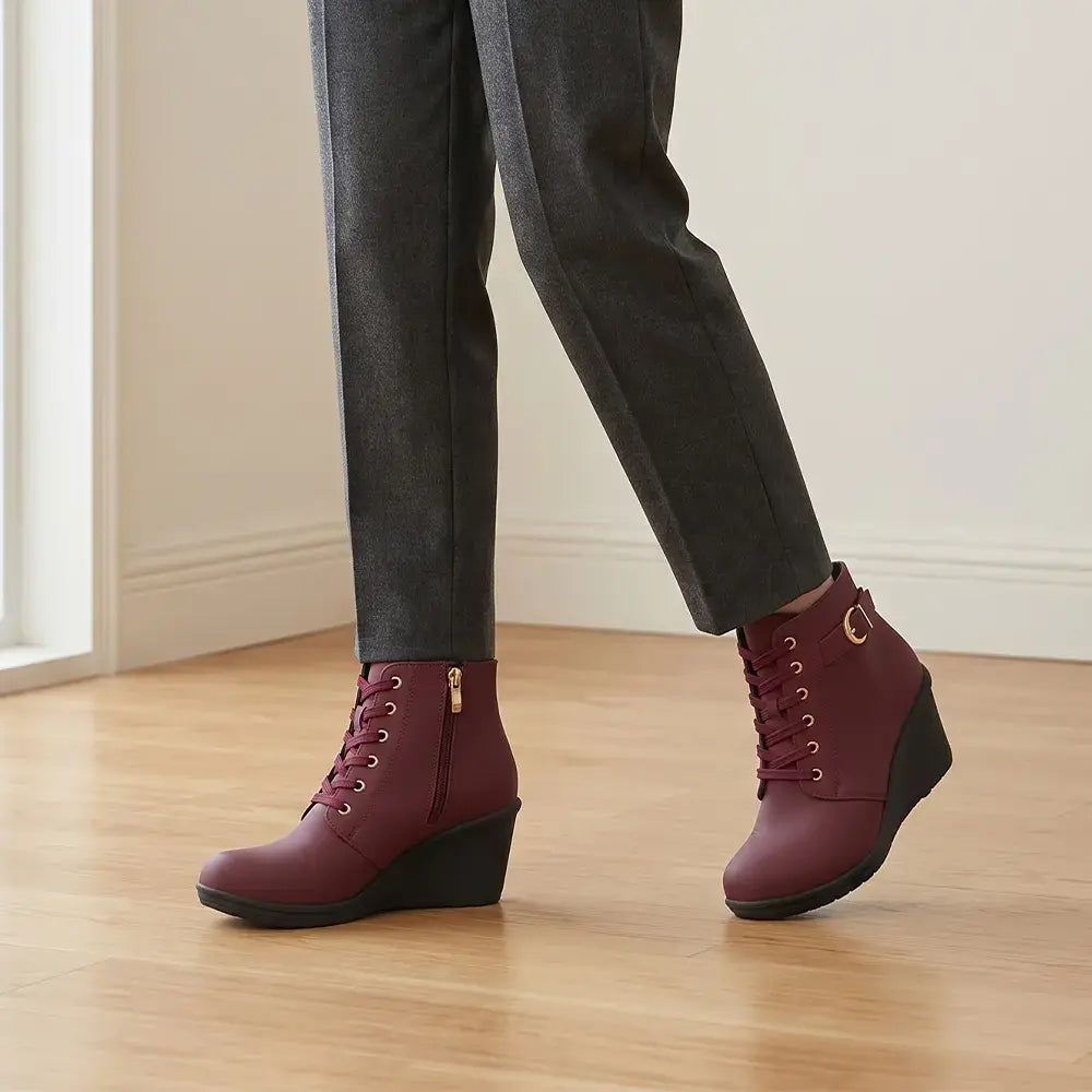 【35-42】👢 Dámské zimní kotníkové boty na klínku: stylová a stabilní volba do chladných dnů.
