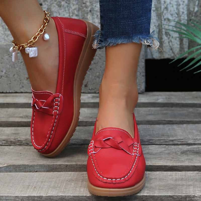 【35-43】Zapatos casuales de mujer de color liso y suela blanda.
