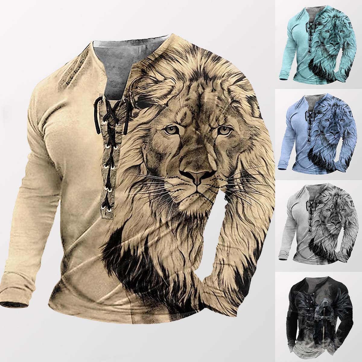 【Novinka】🦁🦁 Pánské ležérní tričko s 3D potiskem