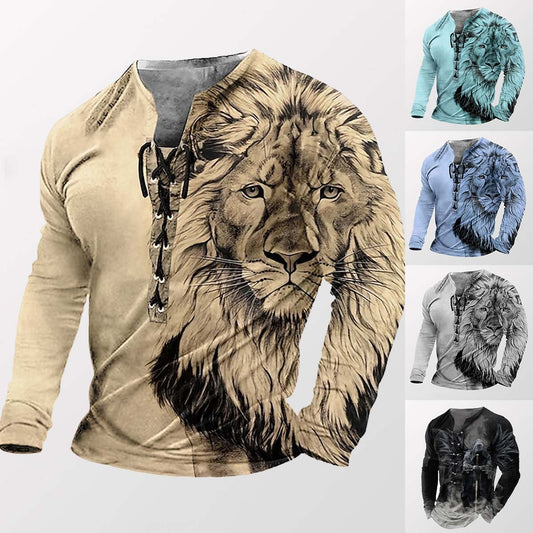 【Novinka】🦁🦁 Pánské ležérní tričko s 3D potiskem