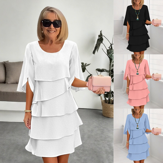 💃【S-3XL】🎁Elegantní vrstvené šaty s volánkovými rukávy – bez námahy vytvořte stylový vzhled vhodný pro všechny příležitosti💃