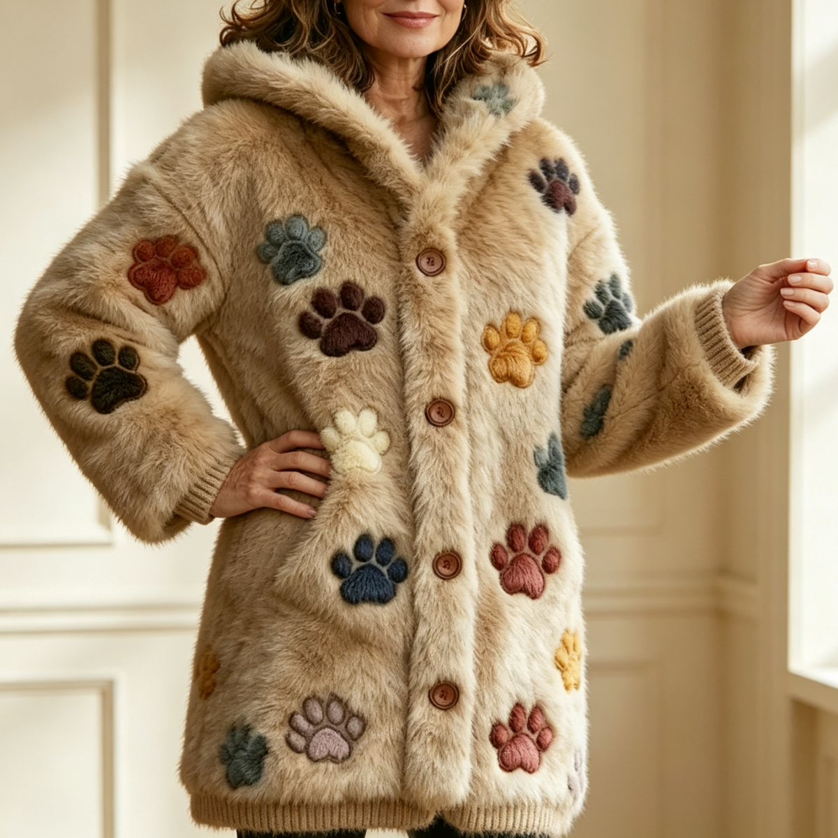 🔥🐾【Sleva 50 % po omezenou dobu】Dámská bunda s kapucí, stylová a roztomilá, se zvířecím potiskem🧥✨