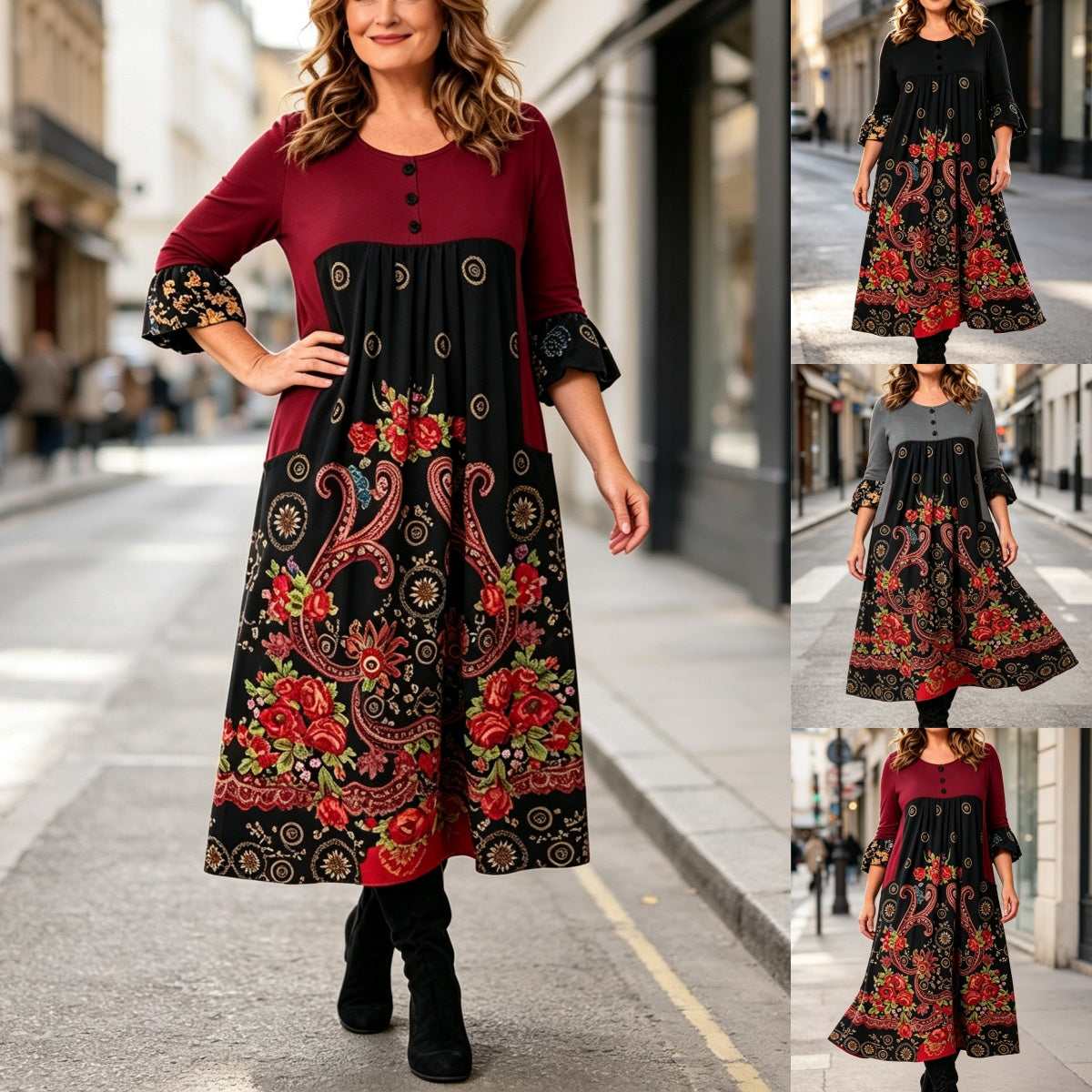【S-5XL】👗 Nové dámské ležérní šaty s dlouhým rukávem ve vintage stylu